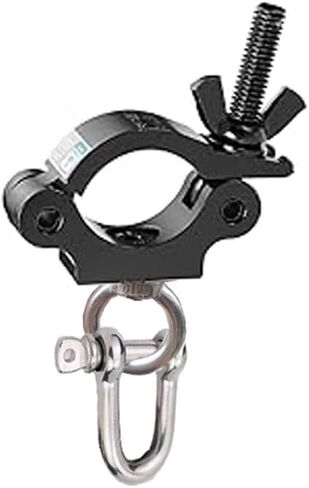 مشبك تروس عالي التحمل 40-52 مم، خطافات أضواء من سبائك الألومنيوم أوسع لعرض جدار الفيديو LED، مع مسمار عين ومشابك مسرح على شكل حرف U، أسود (1) in Kuwait