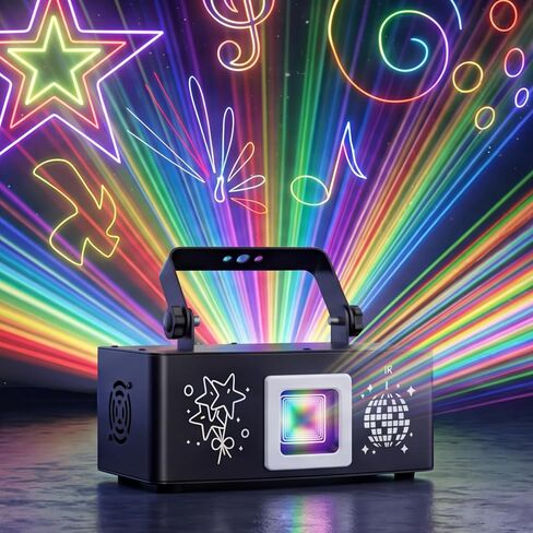 ضوء مسرح ثلاثي الأبعاد للرسوم المتحركة للحفلات DJ ضوء كامل اللون مع جهاز التحكم عن بعد DMX512 الصوت المنشط Perefct لإضاءة حفلات الديسكو والنادي DJ وإضاءة المسرح in Saudi Arabia