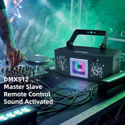 ضوء مسرح ثلاثي الأبعاد للرسوم المتحركة للحفلات DJ ضوء كامل اللون مع جهاز التحكم عن بعد DMX512 الصوت المنشط Perefct لإضاءة حفلات الديسكو والنادي DJ وإضاءة المسرح in Saudi Arabia