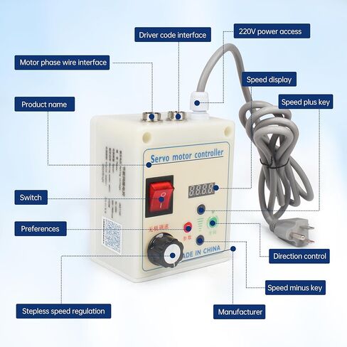 RATTMMOTOR 1500W 1.5KW Permanent Magnet DC Brushless Servo Motor 200-5000RPM 5.02N.m+Servo Motor Speed Controller for Woodworking Machine/Lathe/Drilling and Tapping Machine/Reducer/Belt Sander (110V) in Saudi Arabia