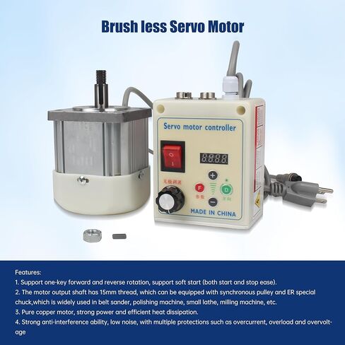 RATTMMOTOR 1500W 1.5KW Permanent Magnet DC Brushless Servo Motor 200-5000RPM 5.02N.m+Servo Motor Speed Controller for Woodworking Machine/Lathe/Drilling and Tapping Machine/Reducer/Belt Sander (110V) in Saudi Arabia