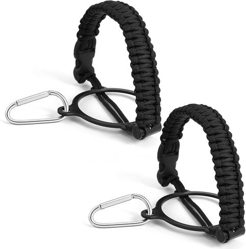 Nogeqi 2 Pcs Water Bottle Handle Strap Paracord Handle with Carabiner Strap Cord, Fit Wide Mouth Water Bottles 12oz to 64oz in Saudi Arabia