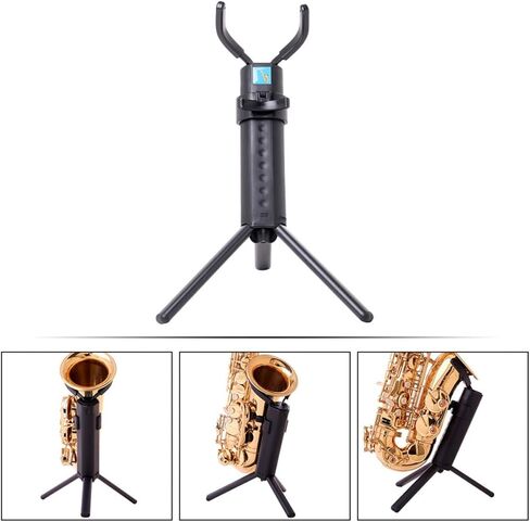 حامل ساكسفون ألتو قابل للطي من SUPVOX، حامل تخزين محمول أسود اللون، ملحق حامل ساكسفون عملي للموسيقيين وممارسة الموسيقى in Kuwait