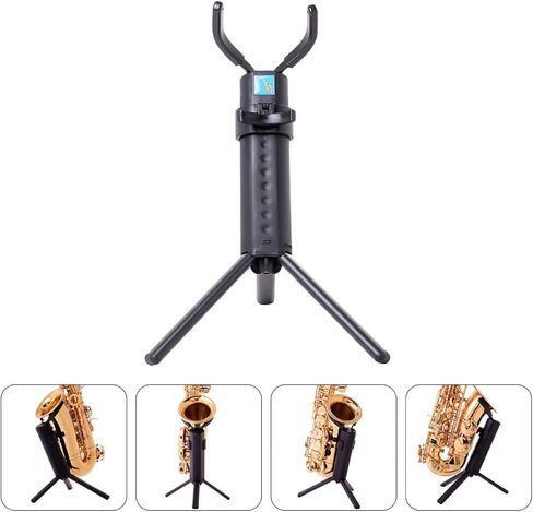 حامل ساكسفون ألتو قابل للطي من SUPVOX، حامل تخزين محمول أسود اللون، ملحق حامل ساكسفون عملي للموسيقيين وممارسة الموسيقى in Kuwait