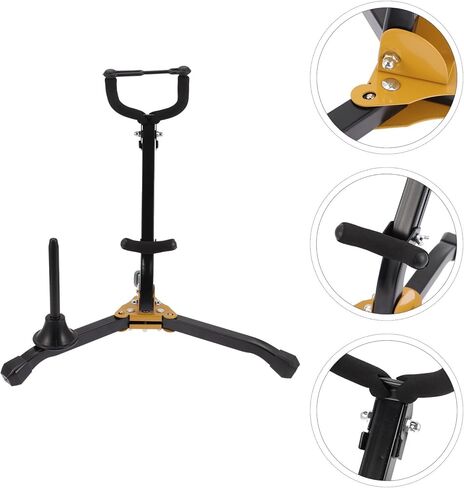 Milisten Foldable Alto Tenor Saxophone Stand Iron Saxophone Rack Desktop Instrument Support for Curved Sax and Woodwind Accessories in Saudi Arabia