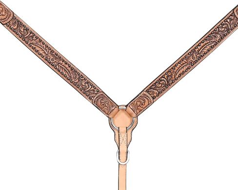 طوق صدر من HILASON Western Horse Headstall مصنوع من جلد أمريكي أسمر ضارب للصفرة | مجموعة تك للخيول in Saudi Arabia
