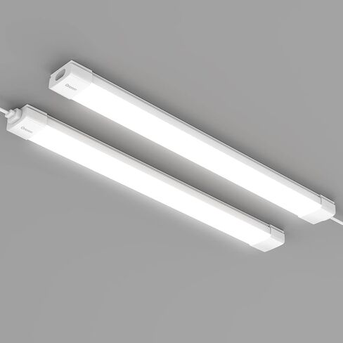 orenm التوصيل والتشغيل مصباح أنبوبي LED مقاوم للماء قابل للربط 2FT 18W 5000K مع سلك تبديل سهل التركيب على السقف أو الجدار بدون أسلاك لمصباح المرآب LED تحت ضوء الخزانة LED Shop Light (2FT) in Kuwait