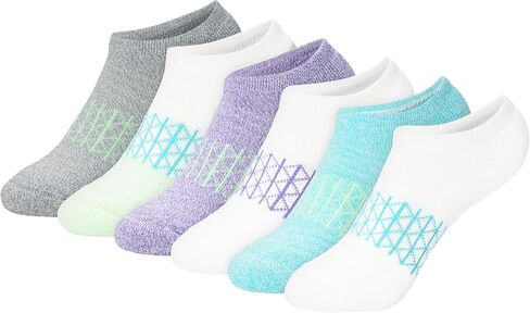 مجموعة جوارب Hanes للفتيات، للكاحل، طاقم، بدون عرض 6 أزواج، جوارب الكاحل المبطنة النشطة المطلقة للفتيات in Kuwait