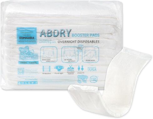 LittleForBig ABDry Adult Booster Pads with Adhesive Strip 10 Pieces - ABDry Booster Pads in Saudi Arabia