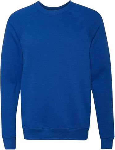 BELLA+CANVAS Men's Rib Knit Raglan Sleeve Sweatshirt, True Royal, X-Large in Saudi Arabia