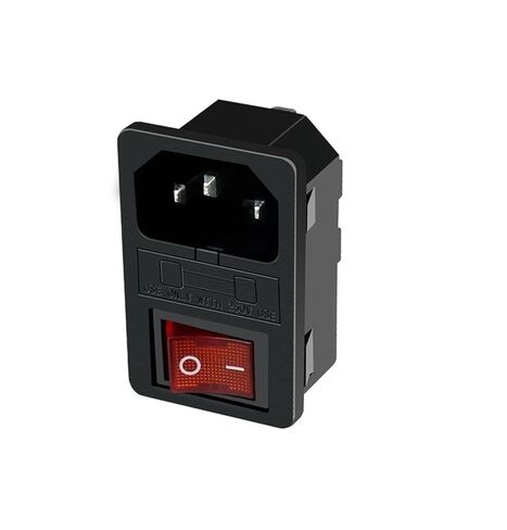 4-pin red pin Socket Card Position 1.5 2.0 2.5 Box Fuse Power Supply with Switch Three-Hole Socket Male seat(Panel Thickness 1.5mm+Switch) in Saudi Arabia