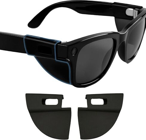 ملحقات دروع جانبية لنظارات السلامة متوافقة مع RayBan/Oakley Meta (Gen 1/2) Wayfarer Headliner Skyler HSTN، حاجبات الضوء المصنوعة من السيليكون المضادة للانزلاق، مخفف الوهج الخفيف للغاية لركوب الدراجات في الهواء الطلق in Saudi Arabia