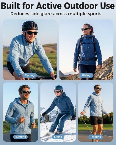 ملحقات دروع جانبية لنظارات السلامة متوافقة مع RayBan/Oakley Meta (Gen 1/2) Wayfarer Headliner Skyler HSTN، حاجبات الضوء المصنوعة من السيليكون المضادة للانزلاق، مخفف الوهج الخفيف للغاية لركوب الدراجات في الهواء الطلق in Saudi Arabia