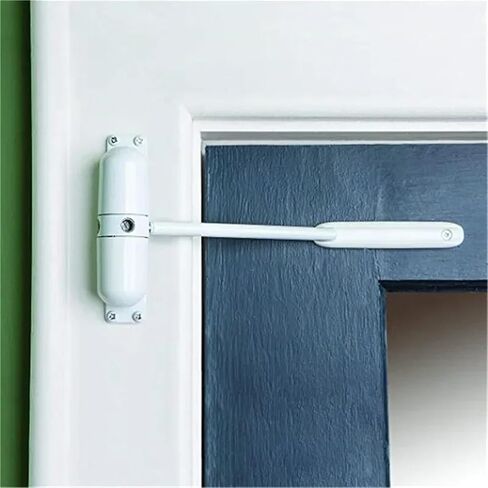 1pcs Zinc Alloy Adjustable Surface Mounted Door Closer Fire Rated Stopper Hardware(White) in Kuwait