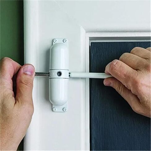 1pcs Zinc Alloy Adjustable Surface Mounted Door Closer Fire Rated Stopper Hardware(White) in Kuwait