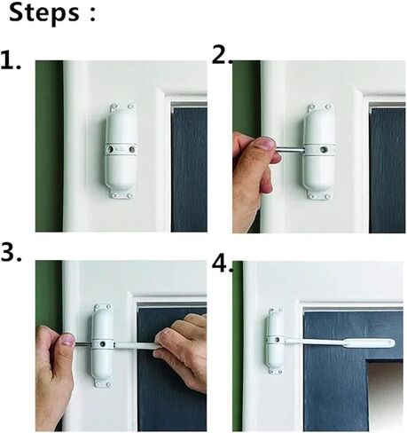 1pcs Zinc Alloy Adjustable Surface Mounted Door Closer Fire Rated Stopper Hardware(White) in Kuwait