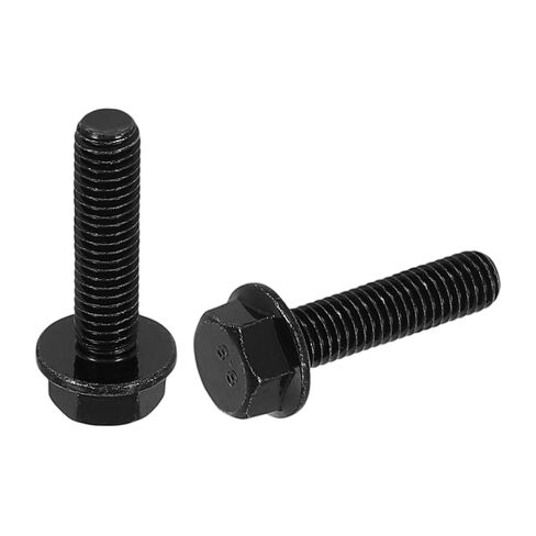 uxcell 20pcs M5-0.8 x 12mm Metric Flange Hex Cap Bolt Partial Thread DIN 6921 Flanged Bolts Hexagon Screws Carbon Steel Black Oxide Plated Black in Saudi Arabia