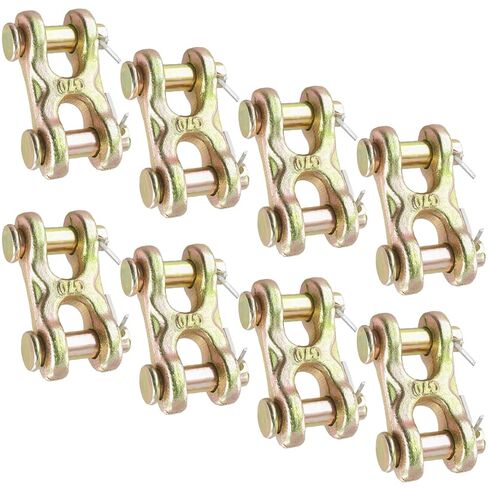 6 Packs 3/8 Inch Twin Clevis Link, Zinc Plated G70 Forged Chain Repair Links, Truck Trailer Tie Down Links for Trucks, Trailers, 6600 Working Load Limit in Saudi Arabia