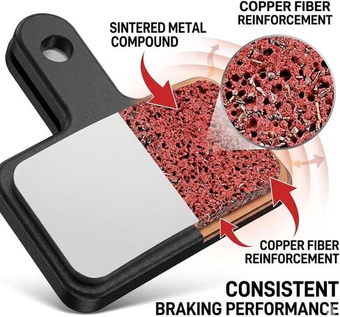 ZWHEEL 2 Pairs Bike Brake Pads - Semi-Metallic Disc Brake Pads Compatible with Shimano Deore MT200 M315 M355 M365 M446, Tektro TRP - Quiet & Durable Stopping Power for MTB and E-Bikes in Saudi Arabia
