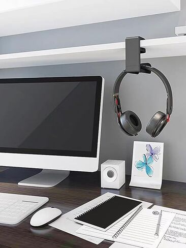 حامل سماعة رأس دوار، مكتب بخطاف سماعة الرأس، مشبك قابل للتعديل على حامل سماعة الرأس، حامل سماعات الرأس مع منظم مشبك كابل ودوران 360 درجة، للمكتب، حقيبة الظهر المعلقة in Saudi Arabia