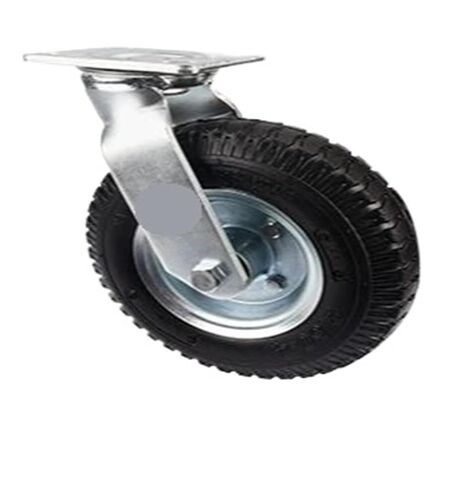 1 piece 8 inch Regular Caster Inflatable Rubber Wheel Heavy Duty(8-inch-A-Fixed) in Saudi Arabia