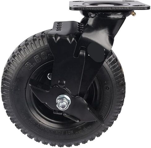 1 piece Factory Heavy Duty 8 inch Pneumatic Rubber Wheel Side Brake air Hotel Luggage Trolley Caster Universal in Saudi Arabia