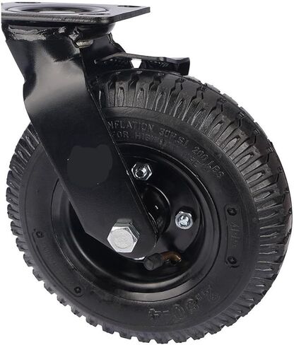 1 piece Factory Heavy Duty 8 inch Pneumatic Rubber Wheel Side Brake air Hotel Luggage Trolley Caster Universal in Saudi Arabia