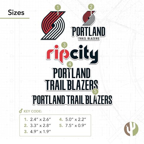 Desert Cactus Portland Trail Blazers Sticker Trailblazers NBA Officially Licensed Vinyl Decal Laptop Water Bottle Car Scrapbook Sheet (Type 2) in Saudi Arabia