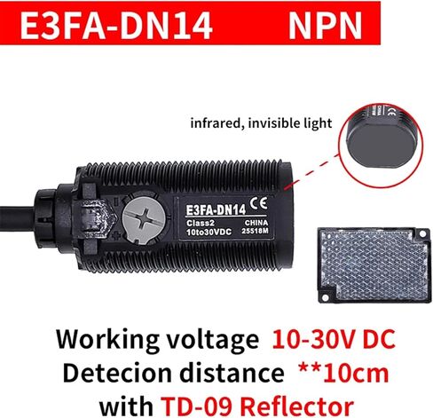 1pcs E3FA-DN11 Photoelectric Sensor Induction Switch 10-30VDC NPN 3-Wire DN12 DN13 Sensitivity Adjustable(E3FA-DN14 and TD-09) in Saudi Arabia
