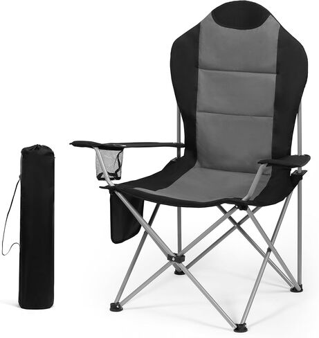 OUTSIDER Folding Camping Chair 400LBS Capacity, Portable Outdoor Lawn Chairs with Ergonomic Lumbar Support, Cooler Bag, Cup Holder, Pockets, Headrest for Beach, Lawn, Hiking (Style-1, 2pcs) in Saudi Arabia