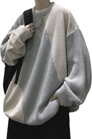 الرجال الجمالية Crewneck سترة Vintage لوحة Coquette البلوز المتضخم محبوك ملابس طويلة الأكمام فاسق الشارع الشهير in Saudi Arabia