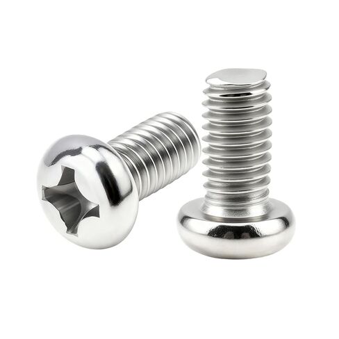 50 Pcs Metric M6-1.0 x 12mm Pan Head Machine Screws, 304 (18-8) Stainless Steel Fasteners Bolts, Phillips Drive, Bright Finish in Saudi Arabia