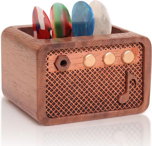Lampeez amp على شكل جيتار ، حامل ، Walnut Wood Pick Stand لتخزين وعرض ، هدايا لعشاق لاعبي الجيتار in Kuwait