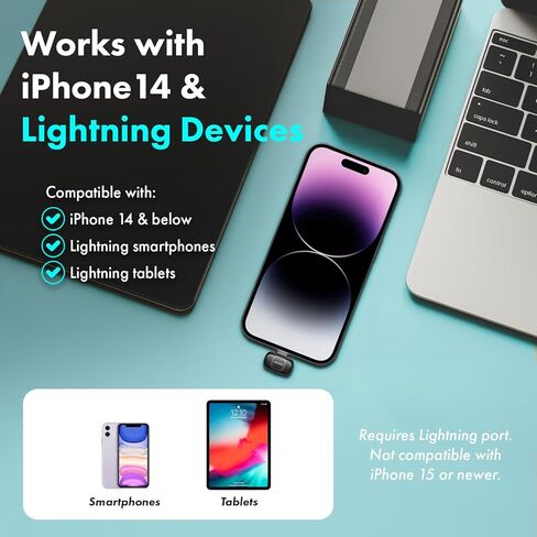 Movo NanoMic Dual Lightning Wireless Microphone for iPhone 14 and Below– Lavalier Mic for iPhone, Great for Vlogging, TikTok, Content Creation w/WMX-HM2 Wireless Handle in Saudi Arabia