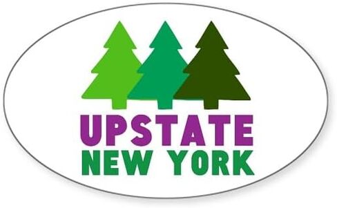CafePress Upstate NEW YORK (أشجار الصنوبر) ملصق بيضاوي ممتص الصدمات للسيارة in Kuwait