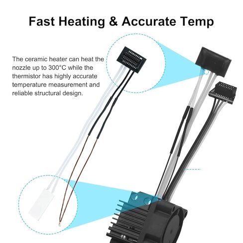 p1 p1s Hotend Kit for Bambu lab p1 Series 3D Printer, with Fan, hot end,Thermistor, Ceramic Heater, 0.2/0.4/0.6/0.8mm Hardened Steel Nozzle and Extruder Heating Block Replacement in Saudi Arabia