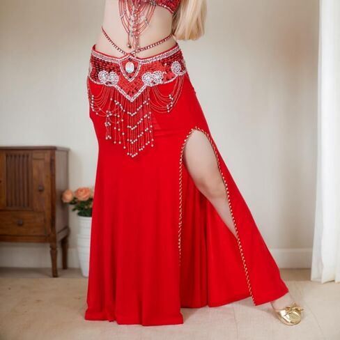 Women Belly Dance Costume Dress Dance Modal Cotton Skirt Dress with Side Slit in Saudi Arabia