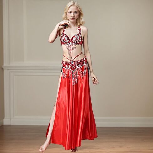 Women Belly Dance Costume Dress Dance Modal Cotton Skirt Dress with Side Slit in Saudi Arabia