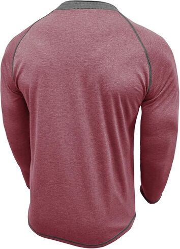 Mens Color Block Henley Sweatshirt Long Sleeve Crewneck Contrast Panel Breathable Base Layer for Fall Winter Work and Travel in Saudi Arabia