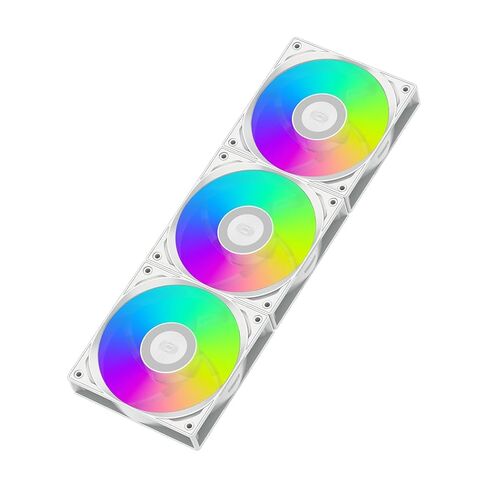 PCCOOLER ARGB 120 مم مروحة حافظة 3 عبوات، سلسلة ديزي معدنية لاسلكية تعمل باللمس، إضاءة جانبية هندسية، مروحة PWM عالية الأداء مع محمل FDB، للمشعات وحقيبة الكمبيوتر (F3 S120 ARGB WH 3IN1) in Saudi Arabia