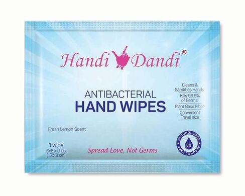 ANTIBACTERIAL HAND WIPES SINGLES LEMON SCENT BOX OF 50 WIPES. TRAVEL SIZE in Saudi Arabia