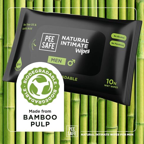 Pee Safe Intimate Wipes for Men, Biodegradable, pH balanced - 40 Wipes (Pack of 4) in Saudi Arabia