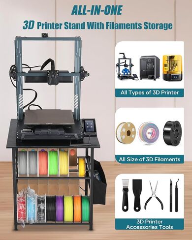 عربة تخزين خيوط ثلاثية الأبعاد ذات ثلثين-تحتفظ رف تخزين الطابعة ثلاثية الأبعاد بأقل من DESK. in Kuwait