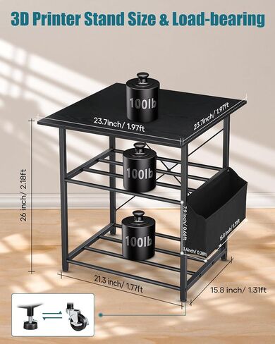 عربة تخزين خيوط ثلاثية الأبعاد ذات ثلثين-تحتفظ رف تخزين الطابعة ثلاثية الأبعاد بأقل من DESK. in Kuwait