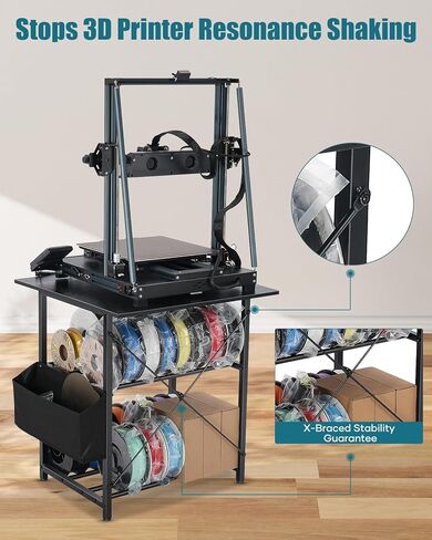 عربة تخزين خيوط ثلاثية الأبعاد ذات ثلثين-تحتفظ رف تخزين الطابعة ثلاثية الأبعاد بأقل من DESK. in Kuwait