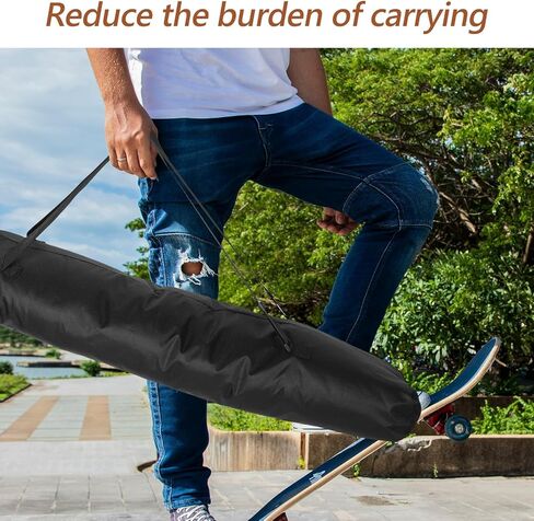 حقيبة ظهر مصنوعة من قماش أكسفورد المقاوم للماء مع مساحة تخزين كبيرة، حامل كتف لوح تزلج أكسفورد 600 دي أسود للتزلج في الهواء الطلق والسفر in Kuwait