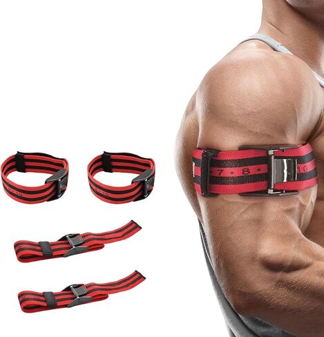 Bands Blood Flow Restriction Bands for Arms Legs & Glutes Extra Wide 2" Straps for Occlusion Training Quick-Release Elastic Strap Ideal for Muscle Growth Without Heavy Weights (4 Set) in Saudi Arabia