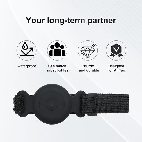 حامل تعقب زجاجات المياه متوافق مع Apple Airtag: حزام مرن قابل للتعديل مع غطاء سيليكون مقاوم للماء متوافق مع ستانلي/قارورة مائية/أوالا/يتي/نالجين معظم زجاجات المياه in Kuwait
