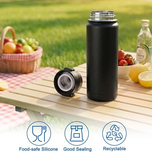 مجموعة الحشية البديلة وسدادة التسرب المتوافقة مع سلسلة THERMOS ICON SERIES، وزجاجة مياه سعة 24 أونصة مع صنبور، و3 حشوات بديلة و3 سدادات للتسرب in Kuwait