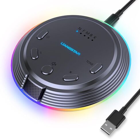 LIANGSTAR Gaming USB Microphone with AI Noise Cancellation, 5 Voice Changes, Mute, Volume Control, RGB Light Condenser Computer Microphone for PC Gamer, YouTube, Streaming, Conference in Saudi Arabia